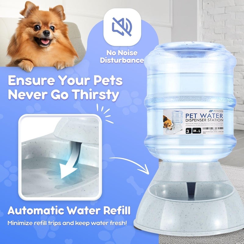 Flexzion Gravity Pet Water Dispenser Drinking Station for Dogs Cats (3 Gallon) Automatic Replenish Waterer for Small Large Breed Dog Cat,Feeding Watering Fountain Supplies Bottle Dish Bowl - Image 5